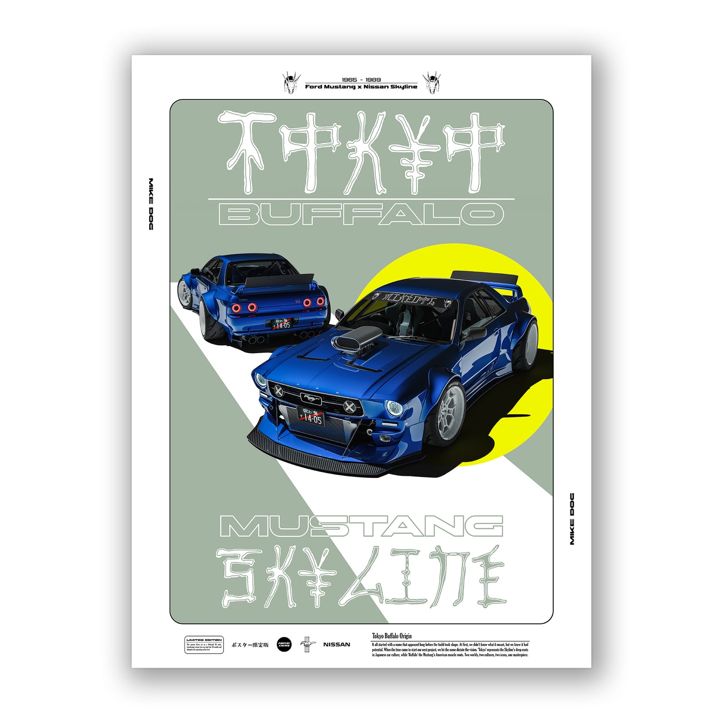 Blue TOKYO BUFFALO - Poster