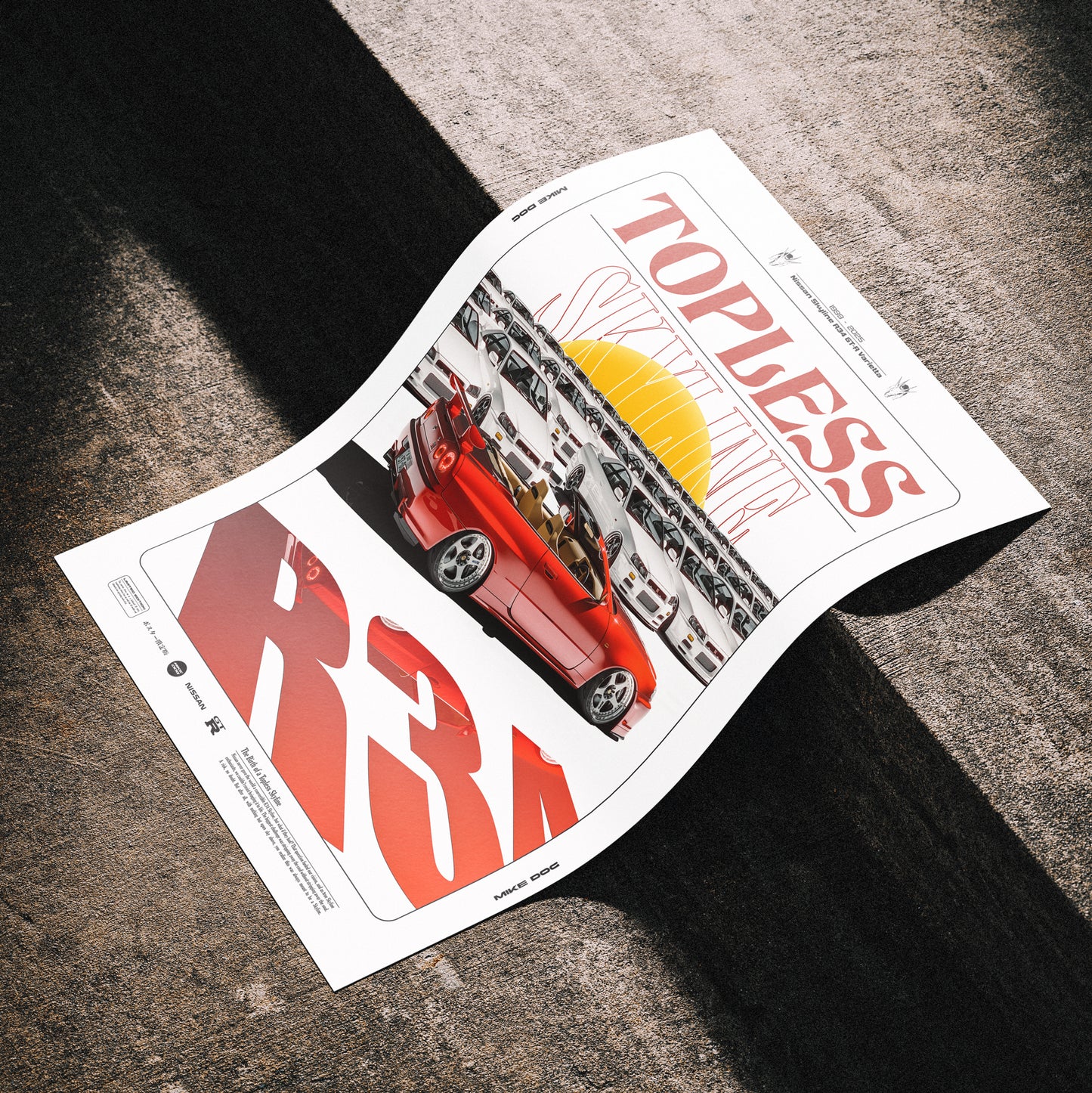 Red TOPLESS SKYLINE - Poster