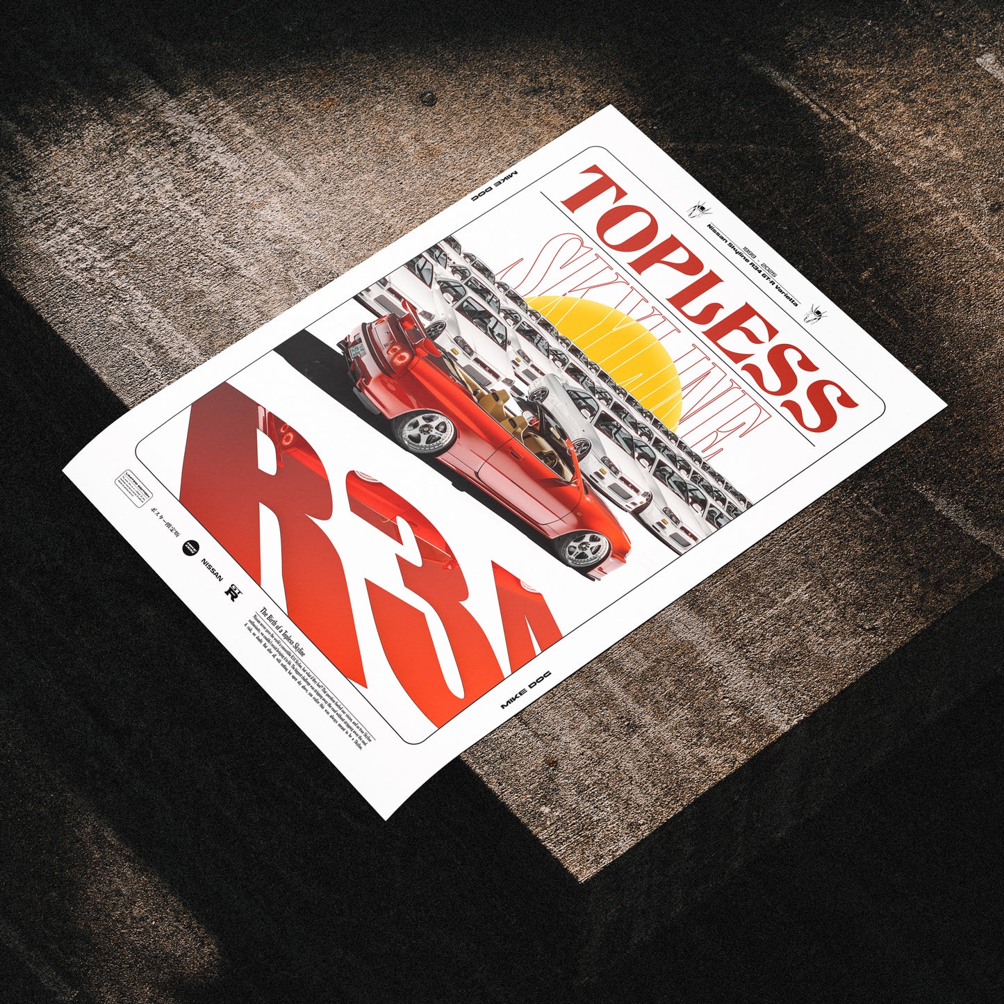Red TOPLESS SKYLINE - Poster