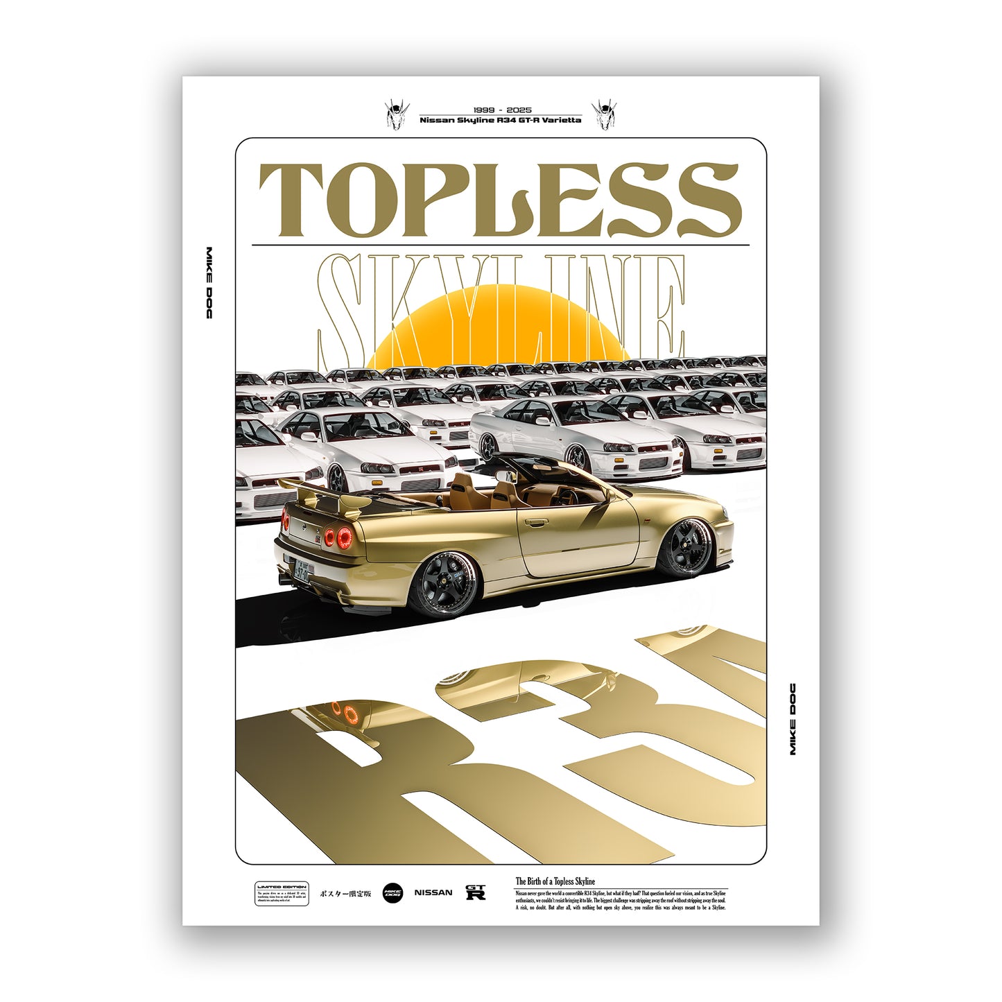 Gold TOPLESS SKYLINE - Poster