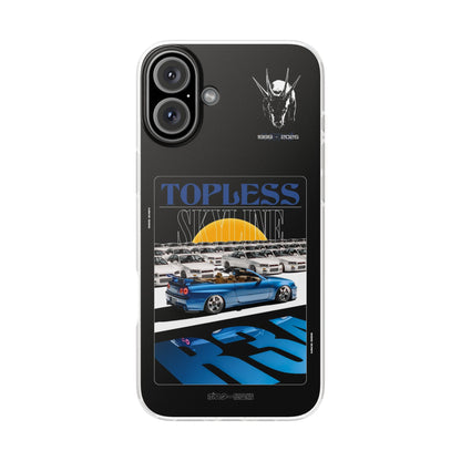 Blue TOPLESS SKYLINE - iPhone Case