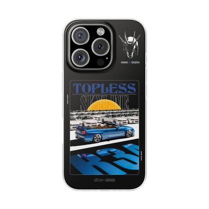 Blue TOPLESS SKYLINE - iPhone Case