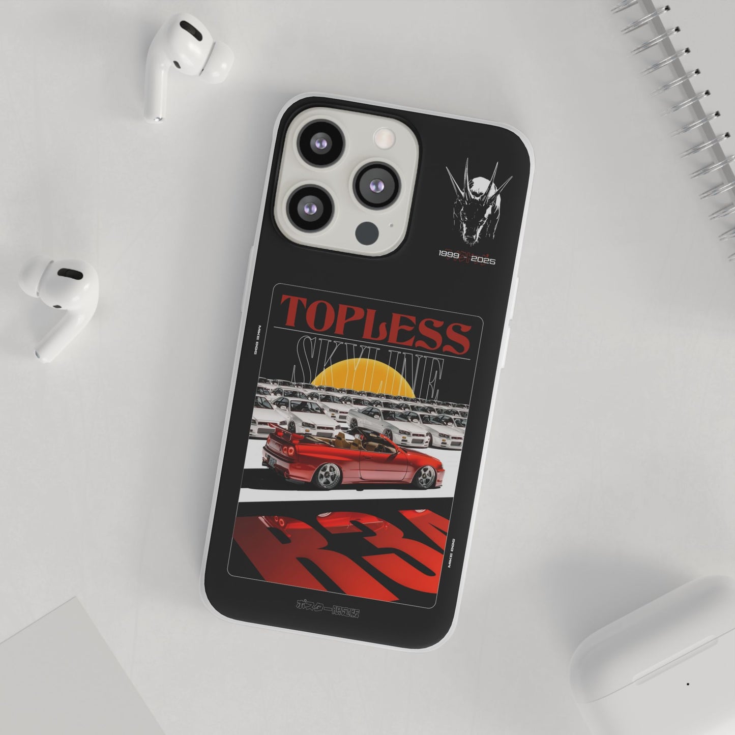 Red TOPLESS SKYLINE - iPhone Case
