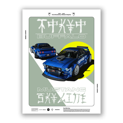 Blue TOKYO BUFFALO - Poster