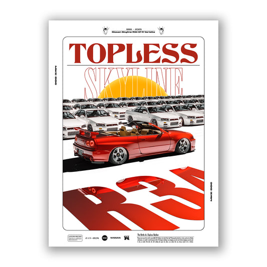 Red TOPLESS SKYLINE - Poster
