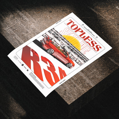 Red TOPLESS SKYLINE - Poster