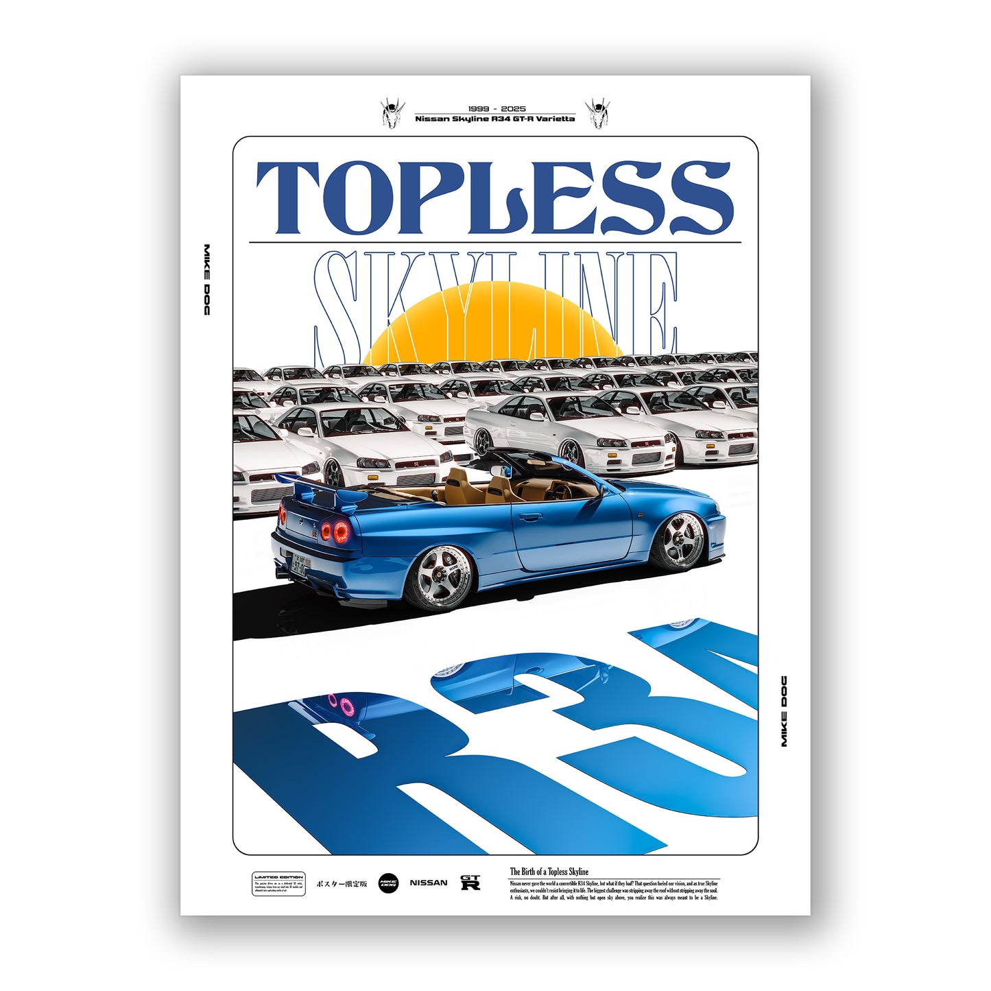 Blue TOPLESS SKYLINE - Poster