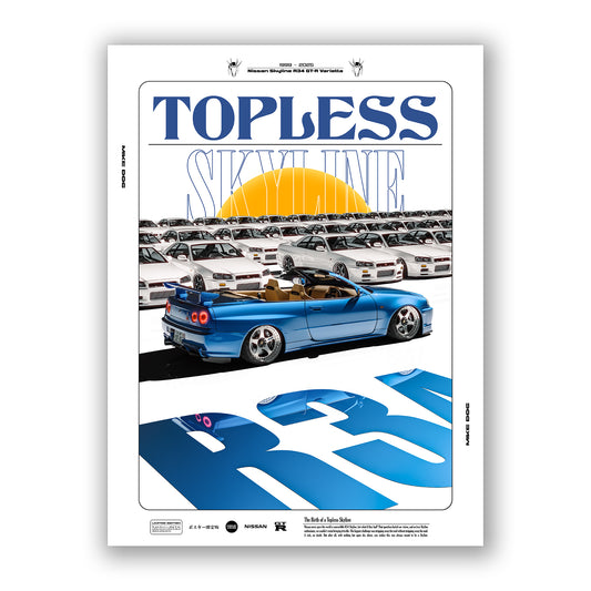Blue TOPLESS SKYLINE - Poster