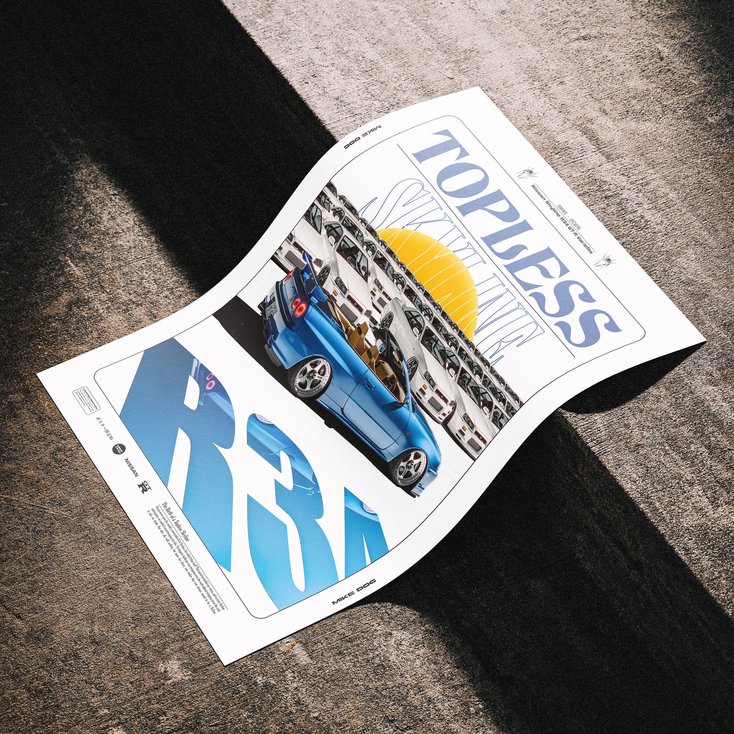 Blue TOPLESS SKYLINE - Poster