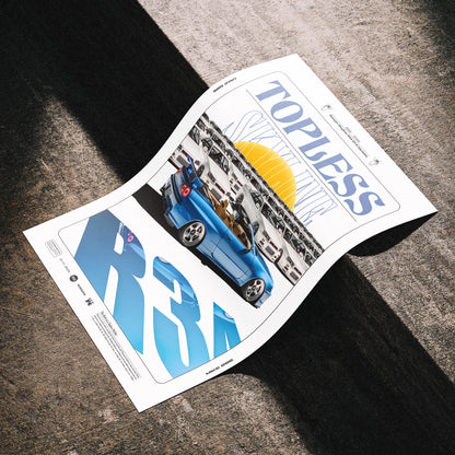 Blue TOPLESS SKYLINE - Poster