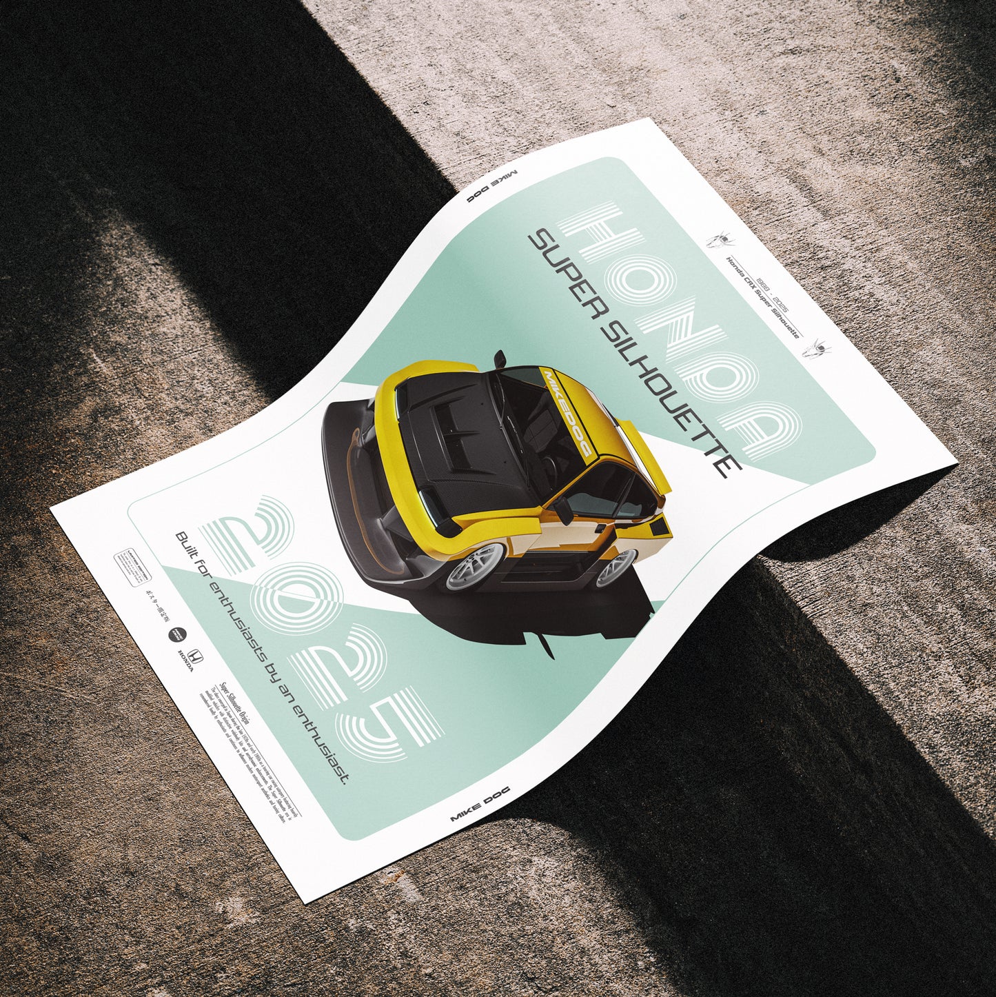 Yellow CRX SUPER SILHOUETTE - Poster