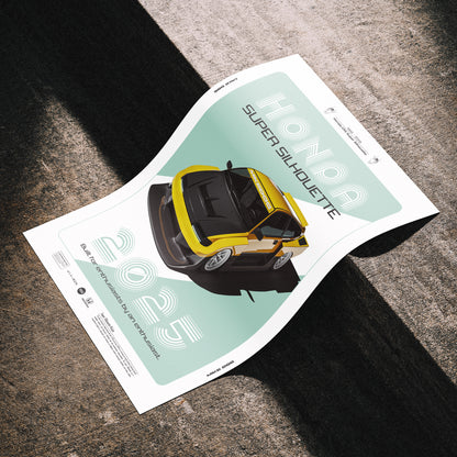 Yellow CRX SUPER SILHOUETTE - Poster