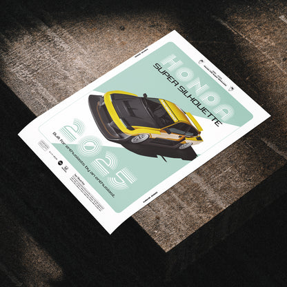 Yellow CRX SUPER SILHOUETTE - Poster