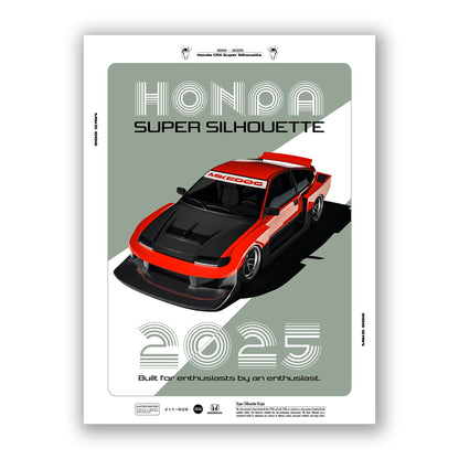 Red CRX SUPER SILHOUETTE - Poster
