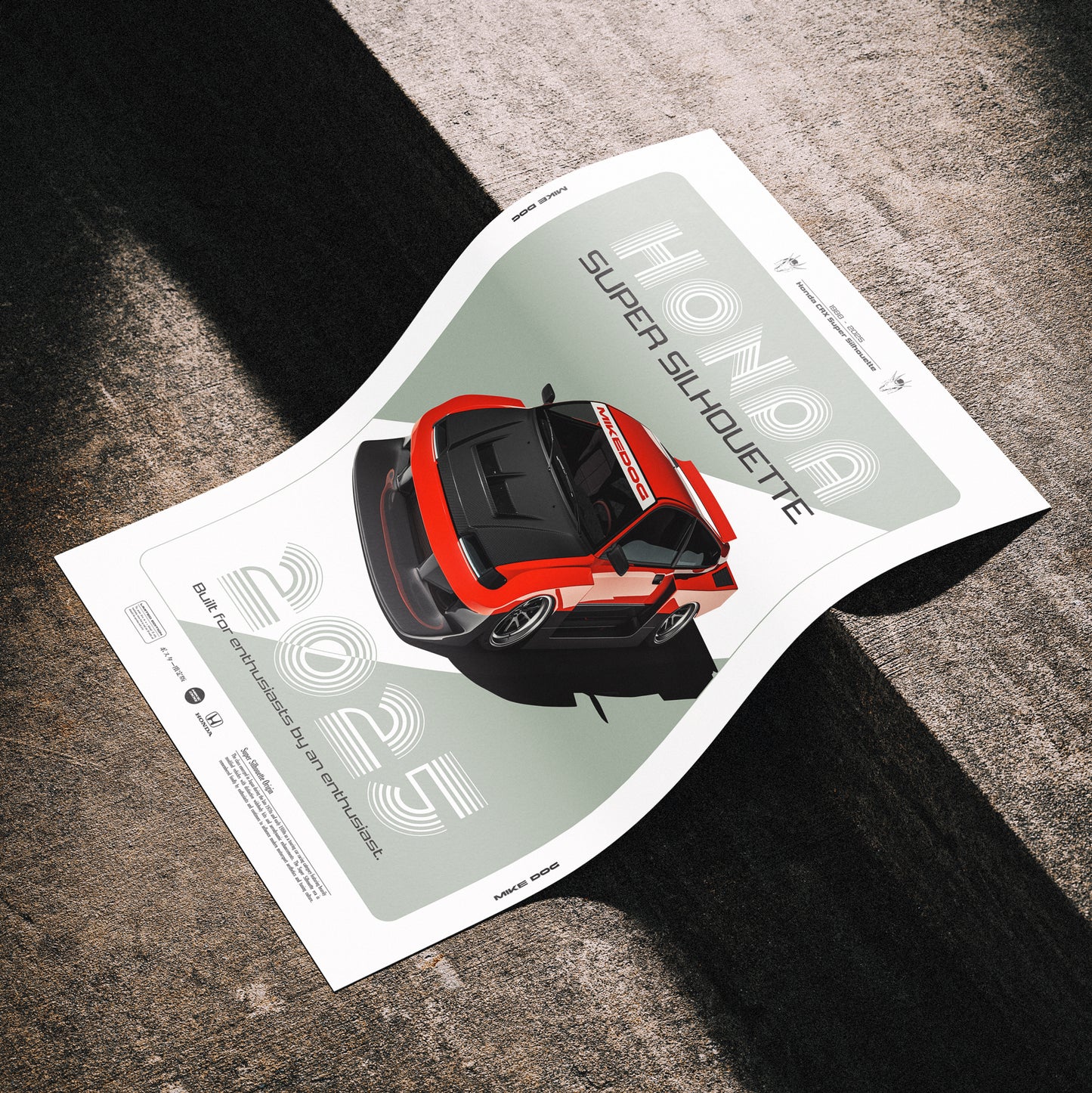 Red CRX SUPER SILHOUETTE - Poster