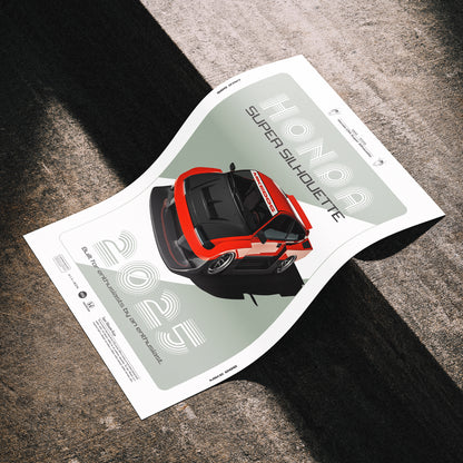 Red CRX SUPER SILHOUETTE - Poster