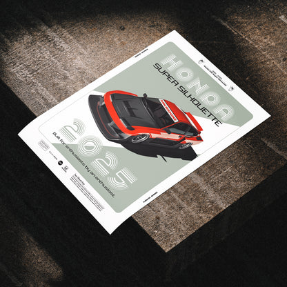 Red CRX SUPER SILHOUETTE - Poster