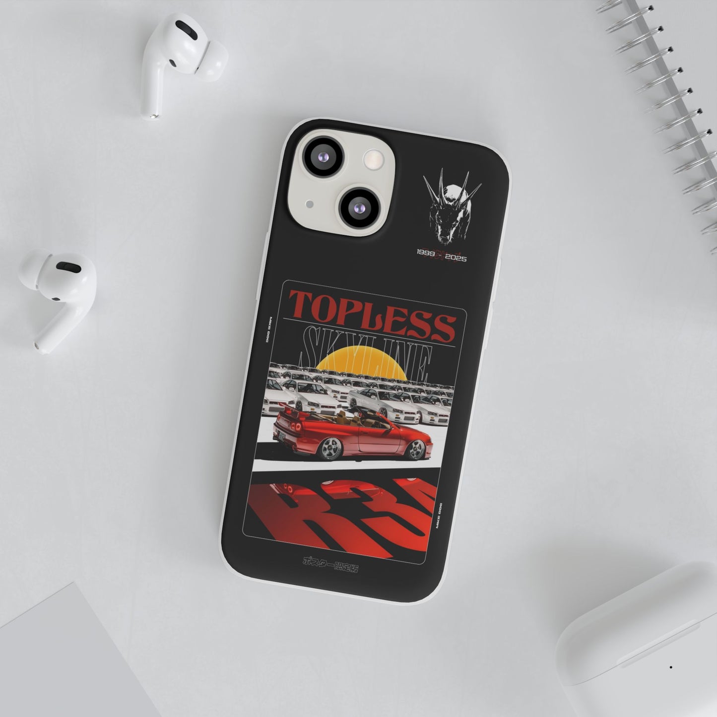 Red TOPLESS SKYLINE - iPhone Case