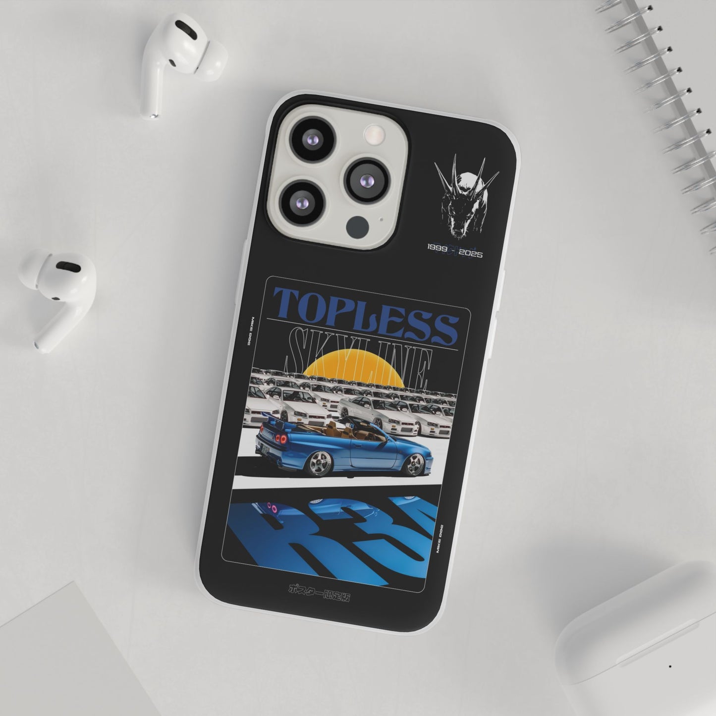 Blue TOPLESS SKYLINE - iPhone Case