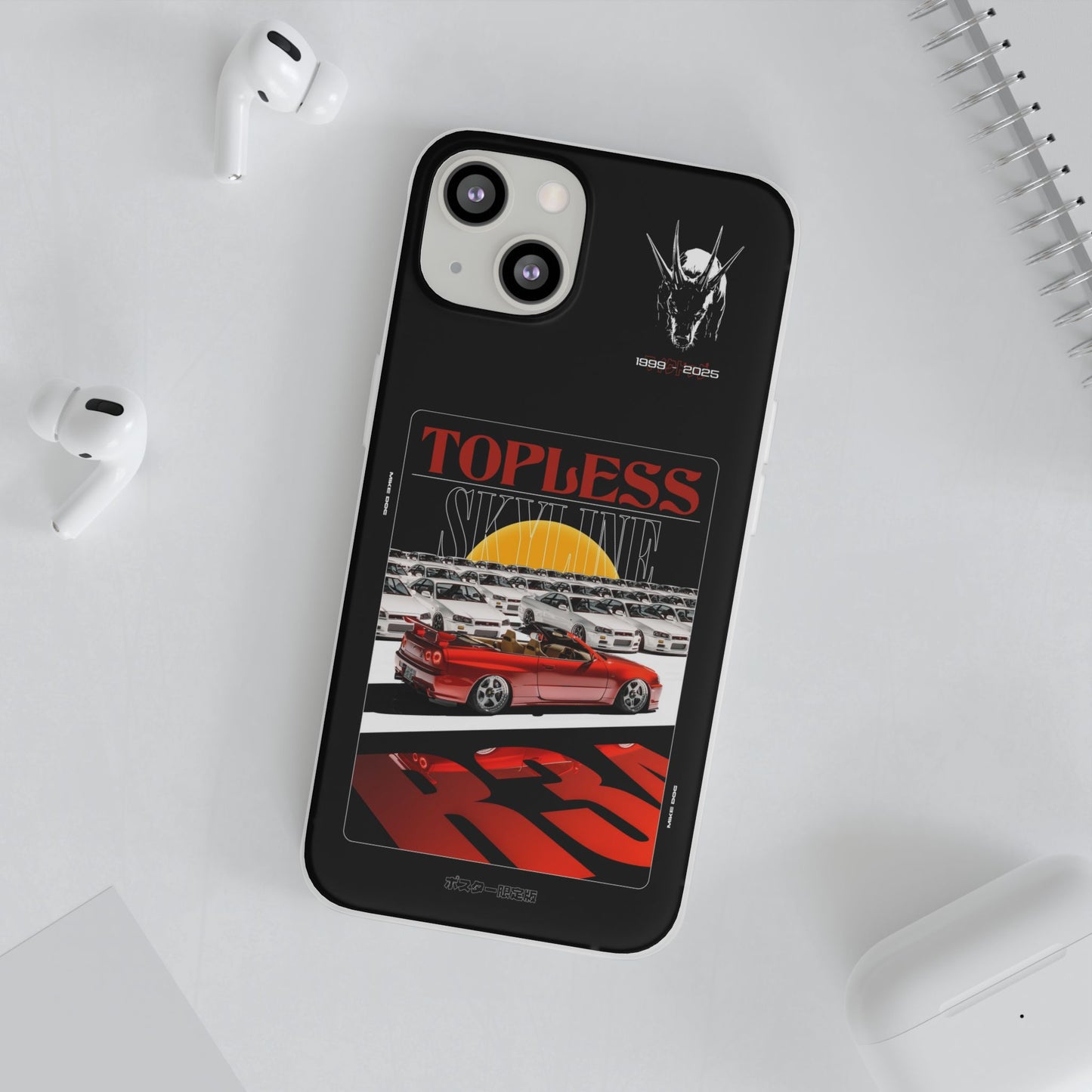 Red TOPLESS SKYLINE - iPhone Case