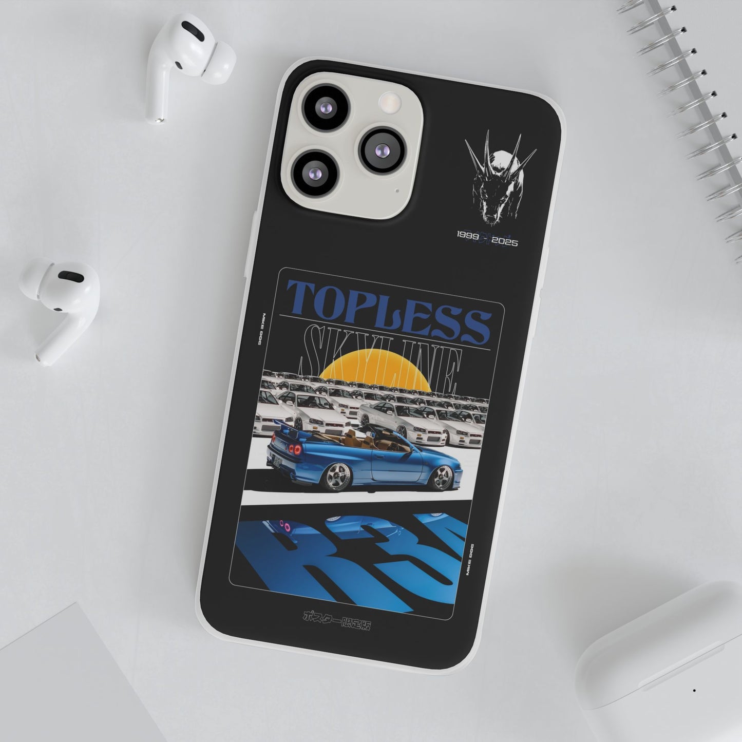 Blue TOPLESS SKYLINE - iPhone Case