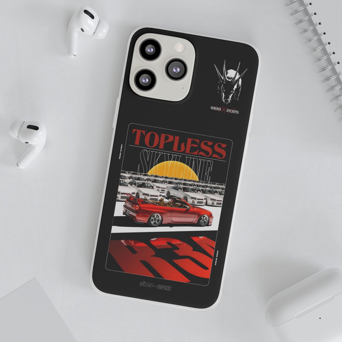Red TOPLESS SKYLINE - iPhone Case