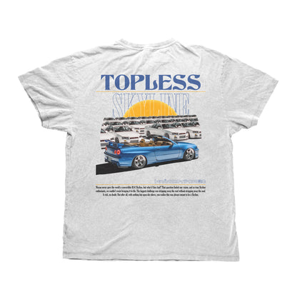 Blue TOPLESS SKYLINE - Heavy T-Shirt