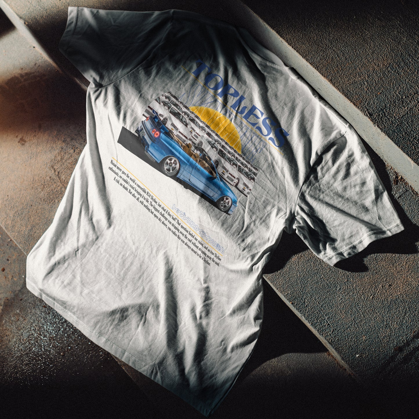 Blue TOPLESS SKYLINE - Heavy T-Shirt