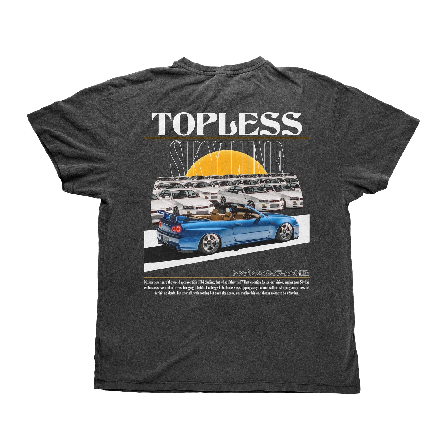 Blue TOPLESS SKYLINE - Heavy T-Shirt