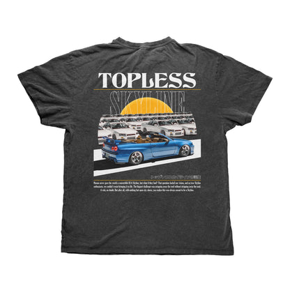Blue TOPLESS SKYLINE - Heavy T-Shirt