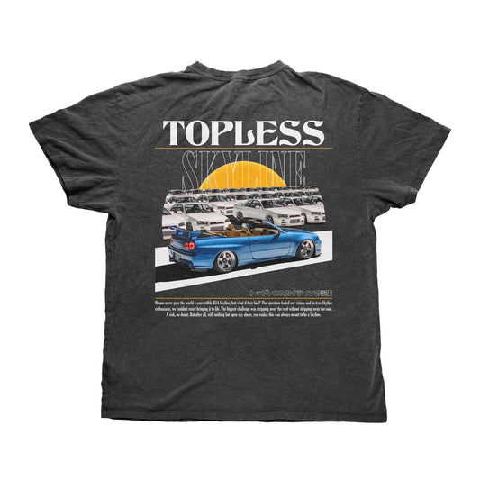 Blue TOPLESS SKYLINE - Heavy T-Shirt