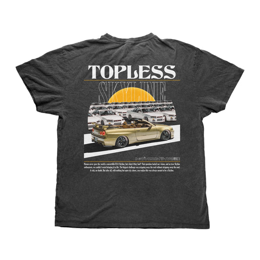 Gold TOPLESS SKYLINE - Heavy T-Shirt